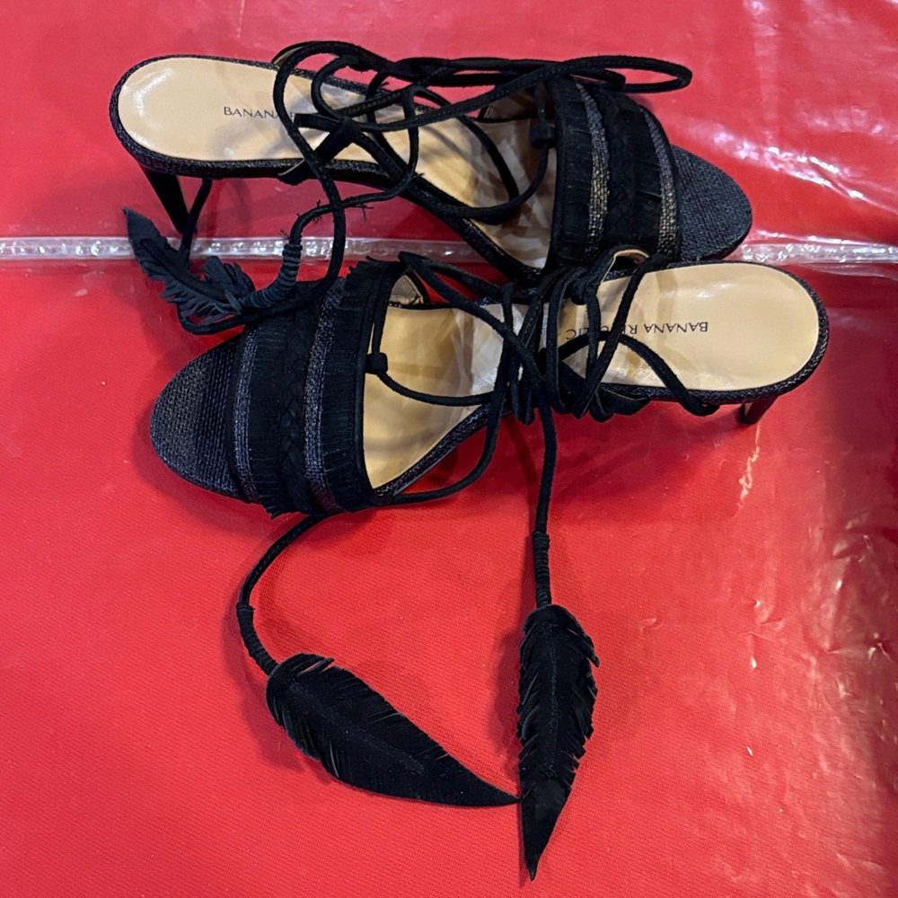 Banana Republic Black Lace-Up Sandals